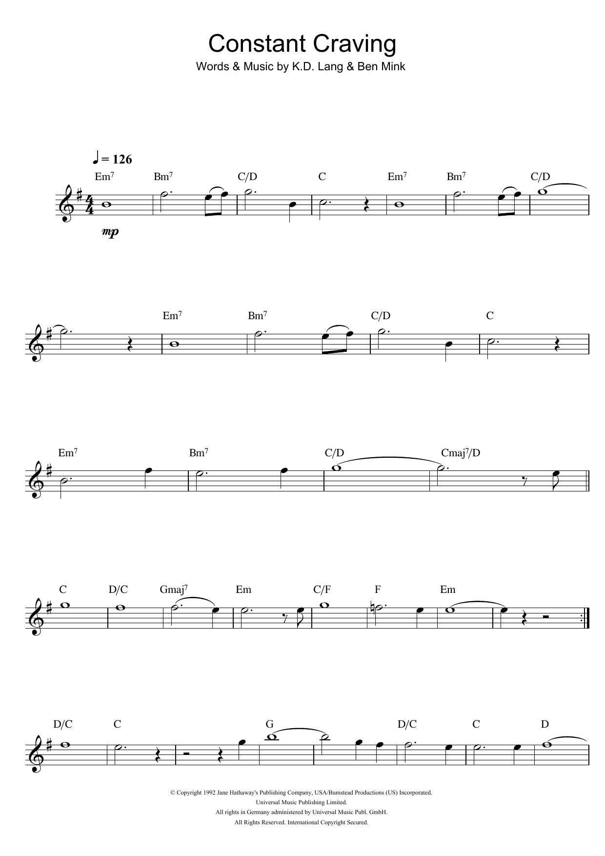 Product gallery: Page 1 of 1 Constant Craving, k.d. lang