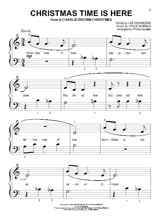 Product gallery: Page 1 of 1 Christmas Time Is Here (arr. Phillip Keveren), Vince Guaraldi