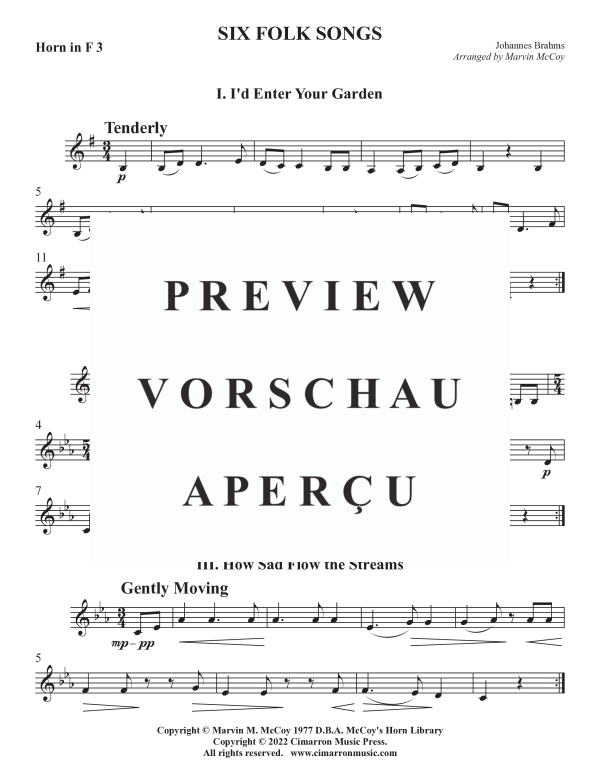 Product gallery: Page 11 of 11 Sechs Volkslieder, , Horn Quartet