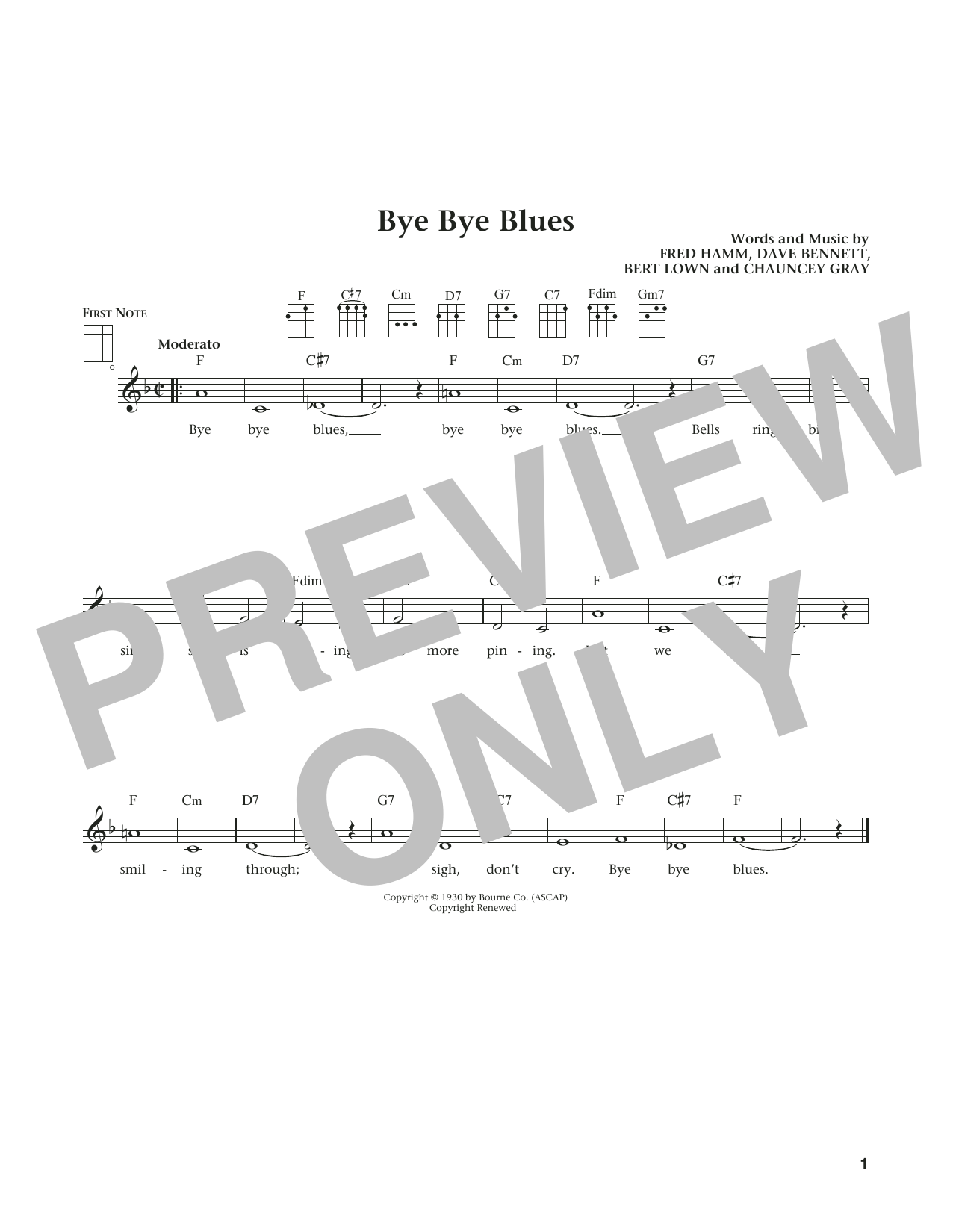 Product gallery: Page 1 of 1 Bye Bye Blues (from The Daily Ukulele) (arr. Liz and Jim Beloff), Bert Kaempfert