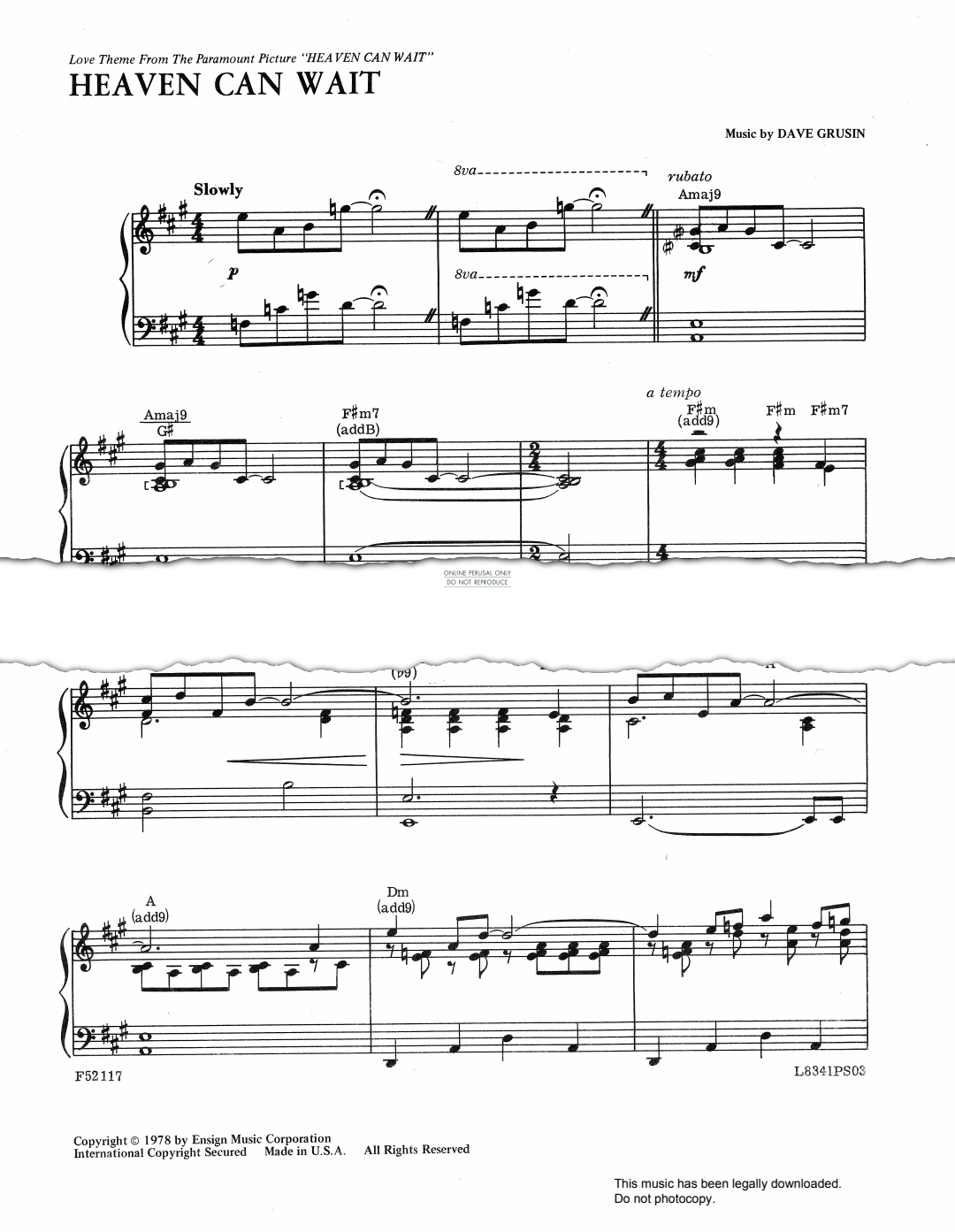 gallery: Love Theme (from 'Heaven Can Wait'), Dave Grusin