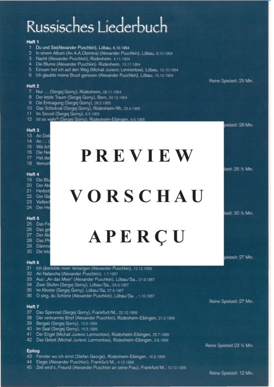 Product gallery: Page 21 of 21 Russisches Liederbuch Band I , , (medium voice + piano)