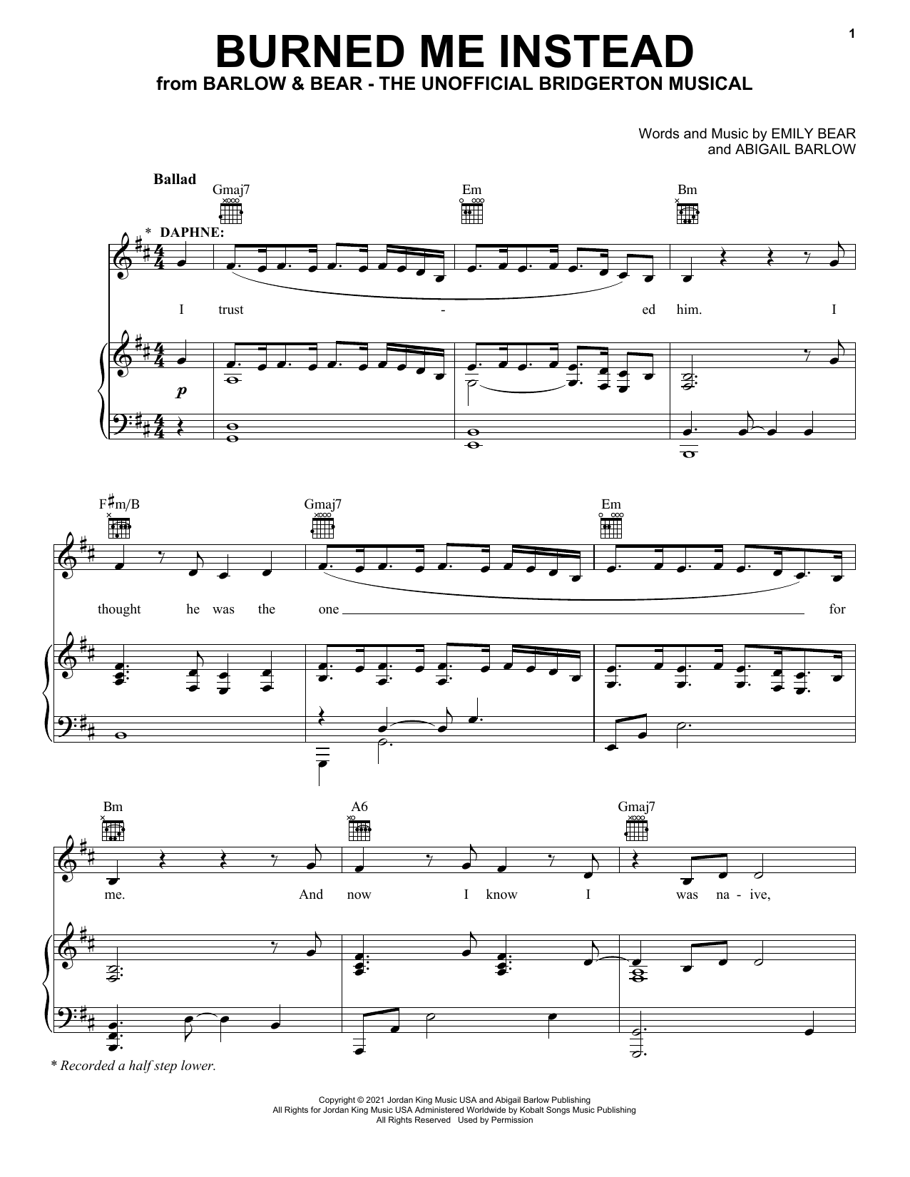 Produktbild zu: Burned Me Instead (from The Unofficial Bridgerton Musical)