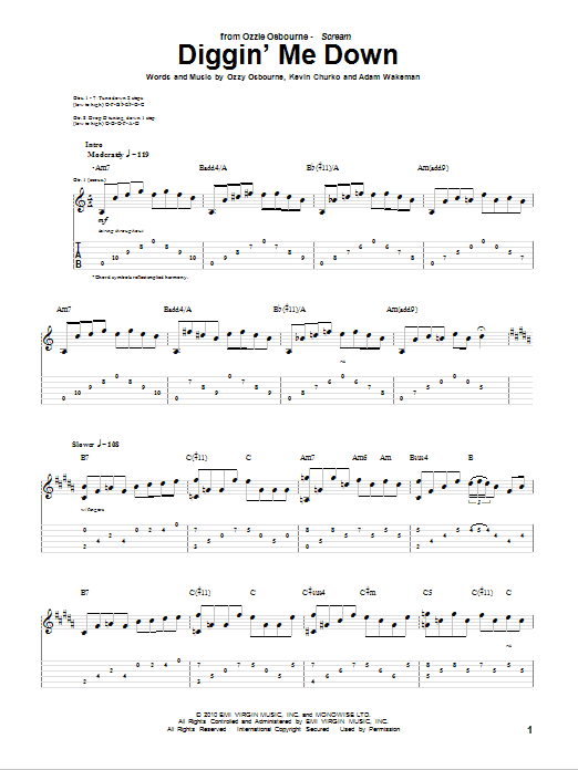 Produktgalerie: Seite 1 von 1 Diggin' Me Down, Ozzy Osbourne, Gitarre