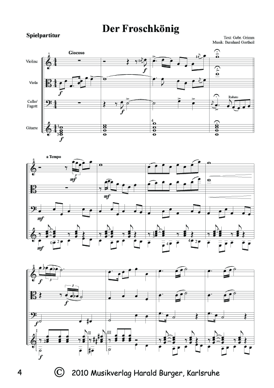 Product gallery: Page 1 of 11 Der Froschkönig (Partitur), , Mixed ensemble strings, guitar and narrator