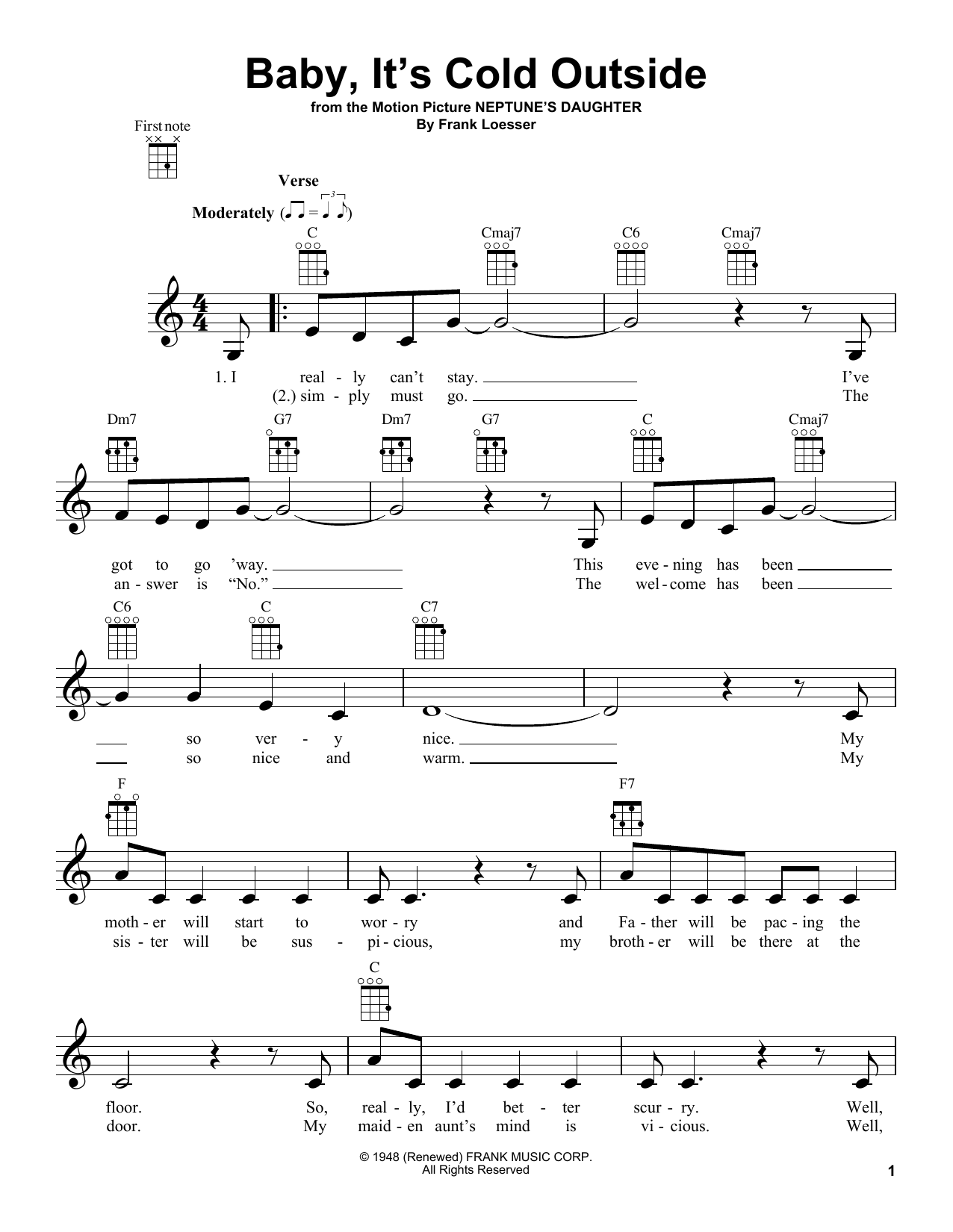 Product gallery: Page 1 of 1 Baby, It's Cold Outside, Frank Loesser