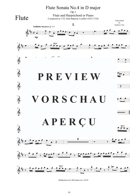 Product gallery: Page 11 of 11 Flute Sonata No.4 in D major Op.1, , Two Flutes and Harpsichord