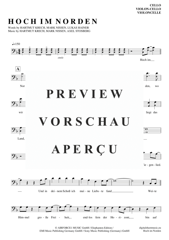 Produktgalerie: Seite 2 von 4 Hoch Im Norden, Santiano, (Violoncello)