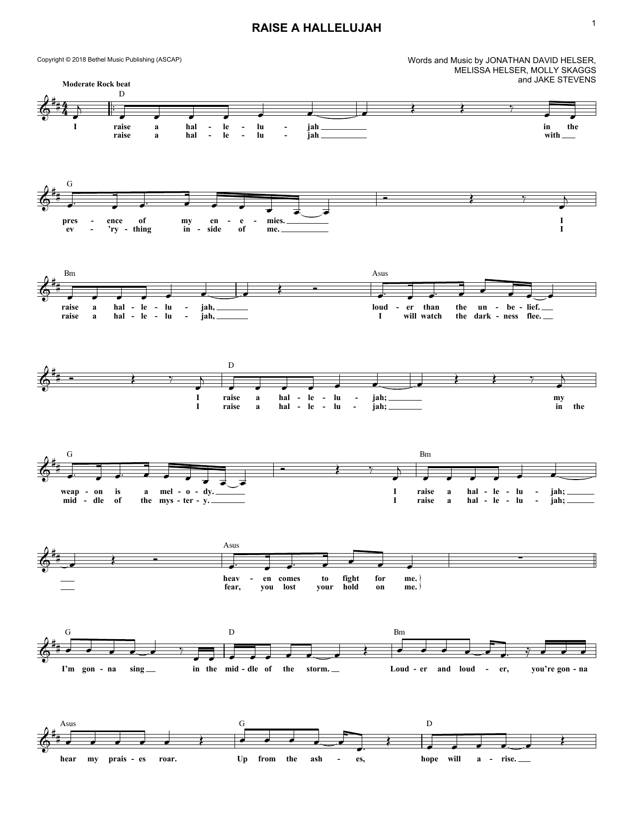 Produktgalerie: Seite 1 von 1 Raise A Hallelujah, Bethel Music, Jonathan David Helser & Melissa Helser, Melodieinstrument