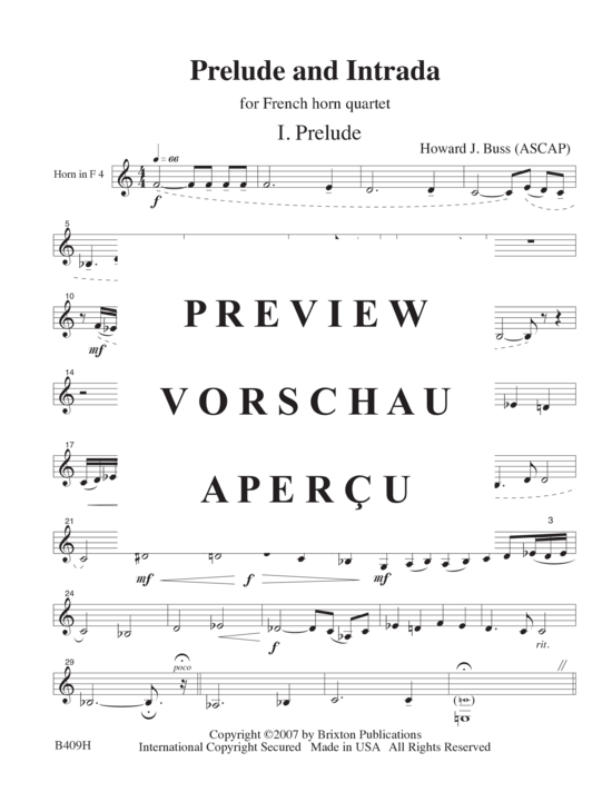 Produktgalerie: Seite 21 von 21 Prelude and Intrada , , (4 Hörner oder Ensemble)