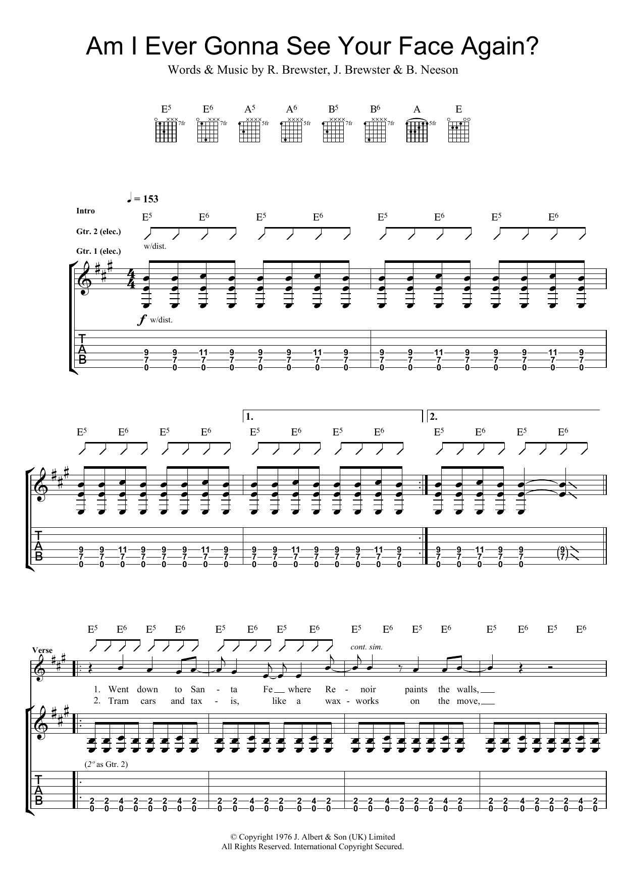 Produktgalerie: Seite 1 von 1 Am I Ever Going To See Your Face Again, The Angels, Gitarre