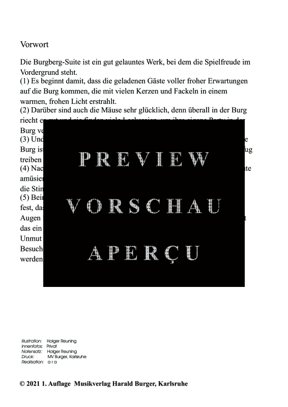 gallery: Burgbergsuite, , Gemischtes Ensemble für Streicher, Klavier & Flöte - Partitur