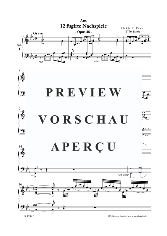 Produktgalerie: Seite 2 von 5 Nachspiel (fugiert) Op.48 Nr.1, , Orgel Solo