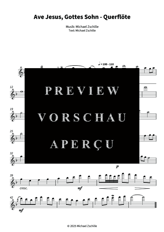 gallery: Ave Jesus, Gottes Sohn, , (flute single part)