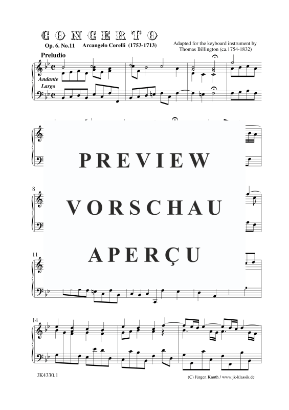 Produktgalerie: Seite 2 von 10 Concerto Op.6. No.11, , Klavier/Cembalo Solo