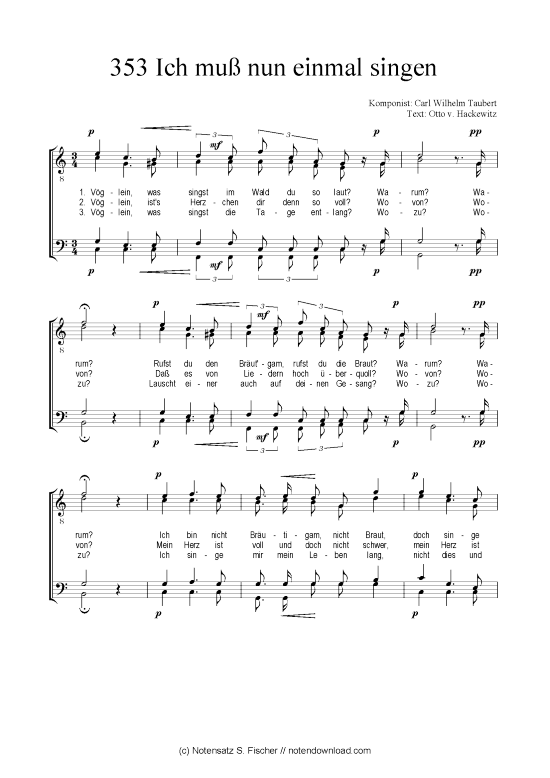Product picture to: Ich muß nun einmal singen Carl Wilhelm Taubert / Otto v. Hackewitz
