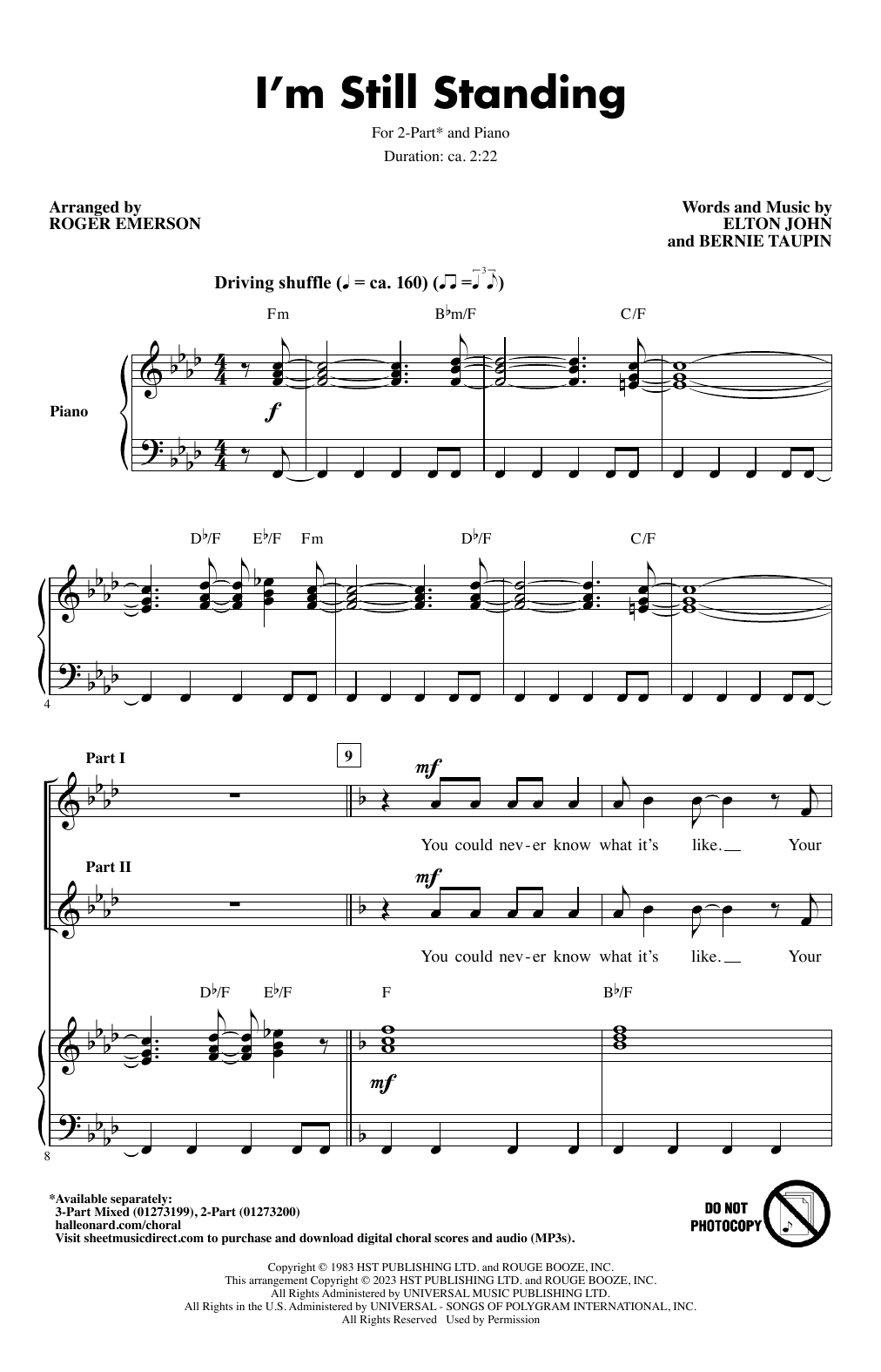 Produktgalerie: Seite 1 von 1 I'm Still Standing (arr. Roger Emerson), Elton John, Chor
