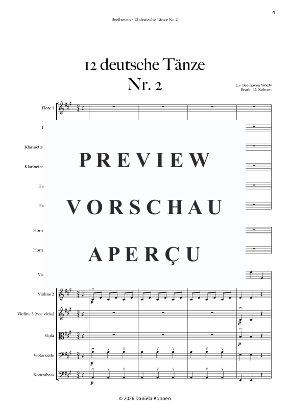 Produktgalerie: Seite 6 von 11 Deutscher Tanz Nr. 2, , Jugendkammerorchester