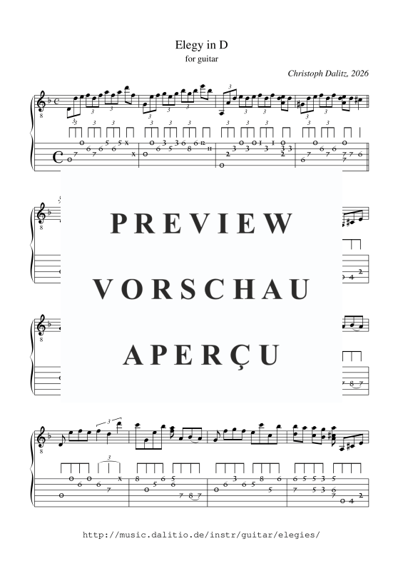 Produktgalerie: Seite 2 von 3 Elegie in D, , Gitarre Solo