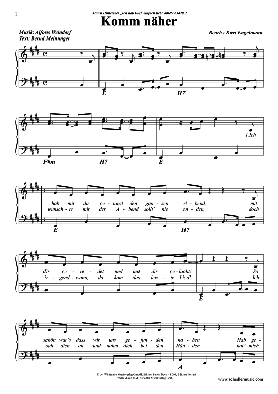 Produktbild zu: Komm näher Hansi Hinterseer