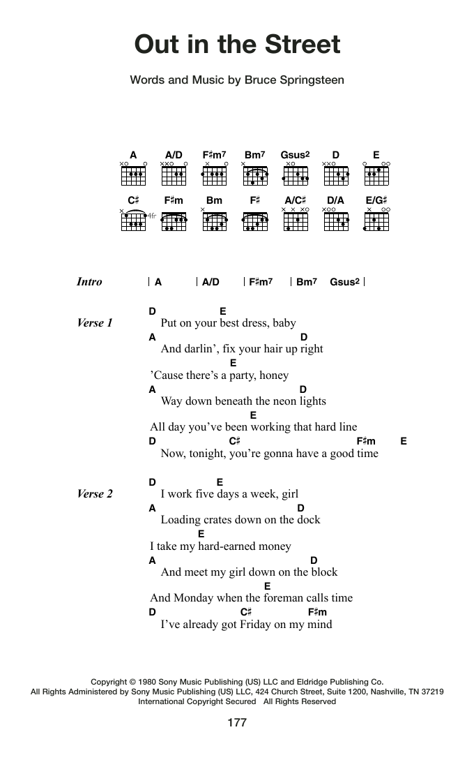 Produktgalerie: Seite 1 von 1 Out In The Street, Bruce Springsteen, Gitarre