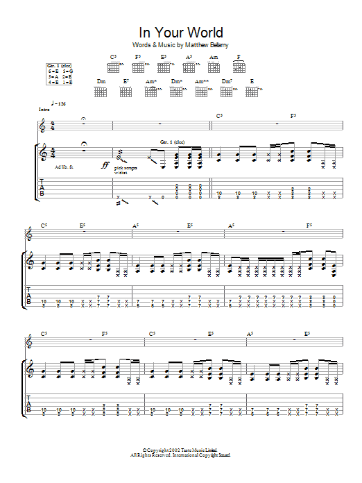 Produktgalerie: Seite 1 von 1 In Your World, Muse, Gitarre