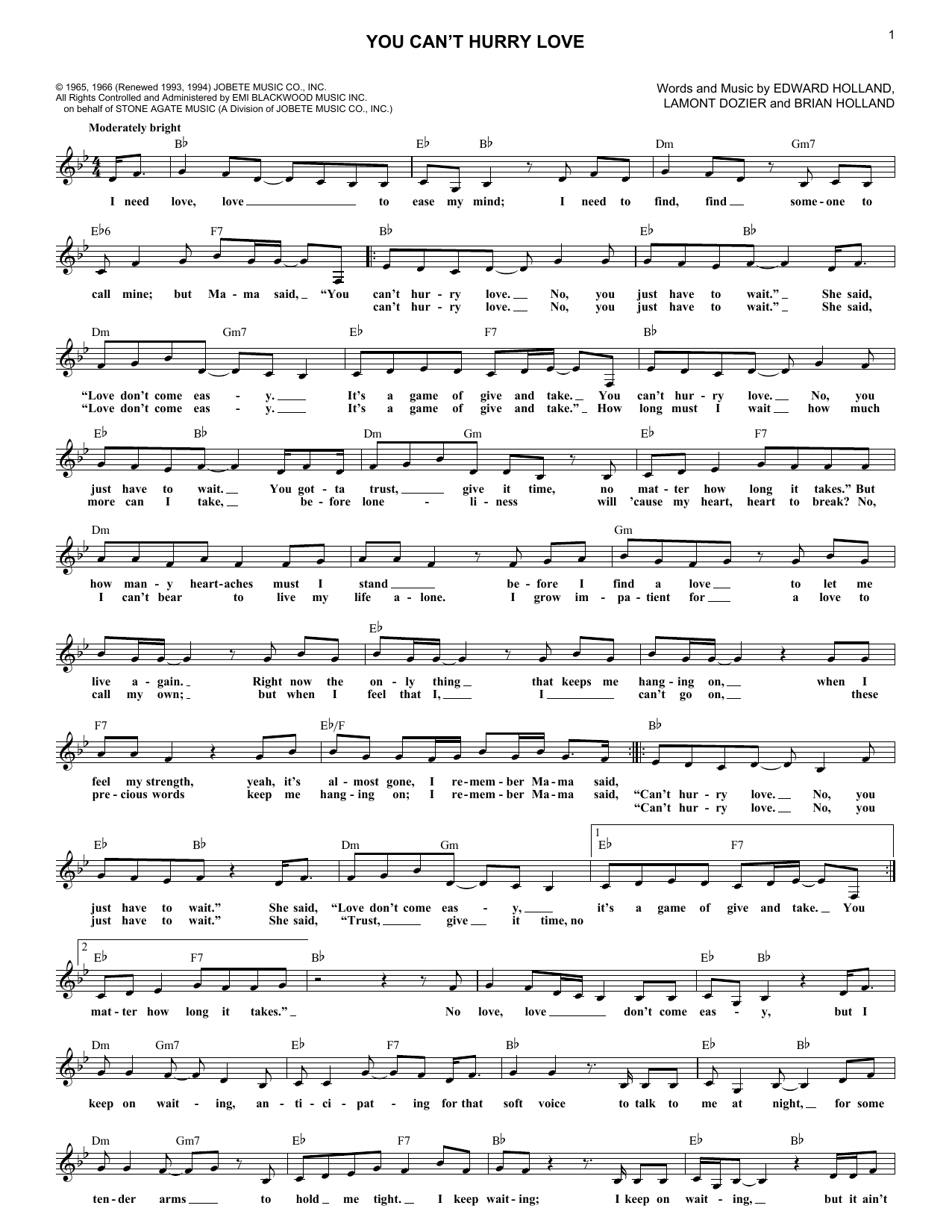 Produktgalerie: Seite 1 von 1 You Can't Hurry Love, The Supremes, Melodieinstrument