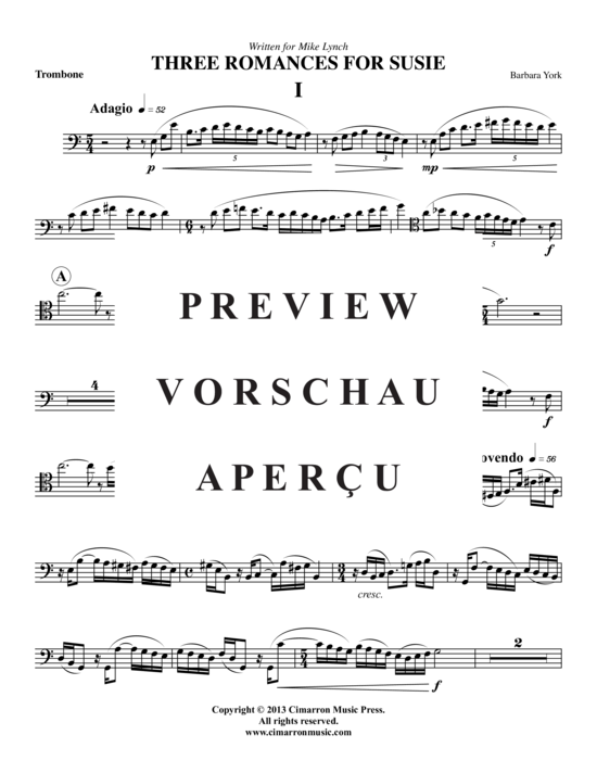 Product gallery: Page 16 of 20 Drei Romanzen für Susie , , (trombone/baritone + piano)