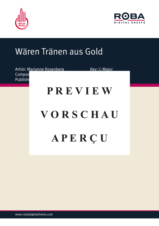 Produktgalerie: Seite 2 von 5 Wären Tränen aus Gold, Rosenberg, 	Marianne, Klavier und Gesang