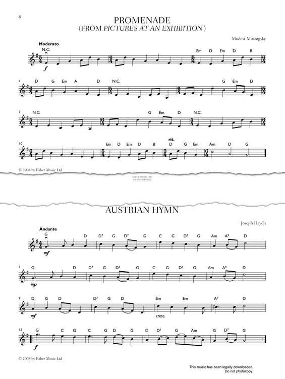 Produktgalerie: Seite 1 von 1 Promenade (from 'Pictures at an Exhibition'), Modest Mussorgsky, Violine