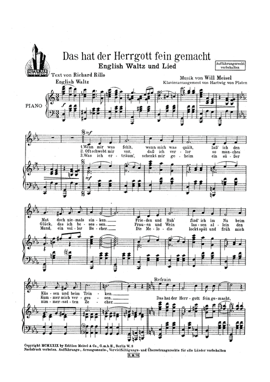 Produktbild zu: Das hat der Herrgott fein gemachtEnglish Waltz