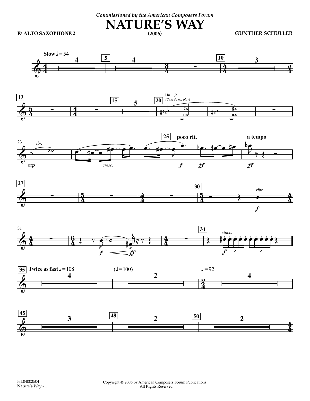 Product picture to: Nature's Way - Eb Alto Saxophone 2