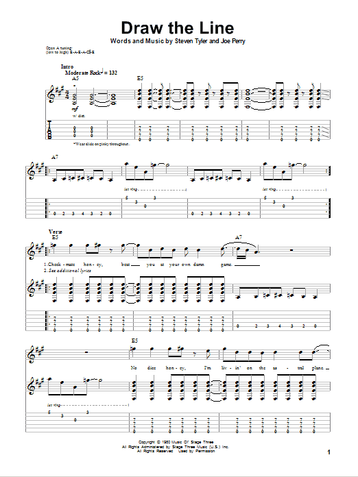 Produktgalerie: Seite 1 von 1 Draw The Line, Aerosmith, Gitarre