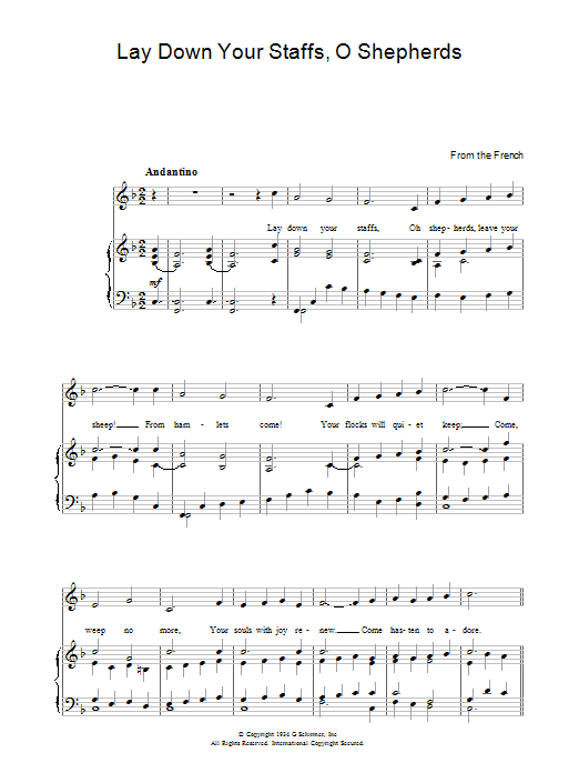 Product gallery: Page 1 of 1 Lay Down Your Staffs, O Shepherds, Christmas Carol