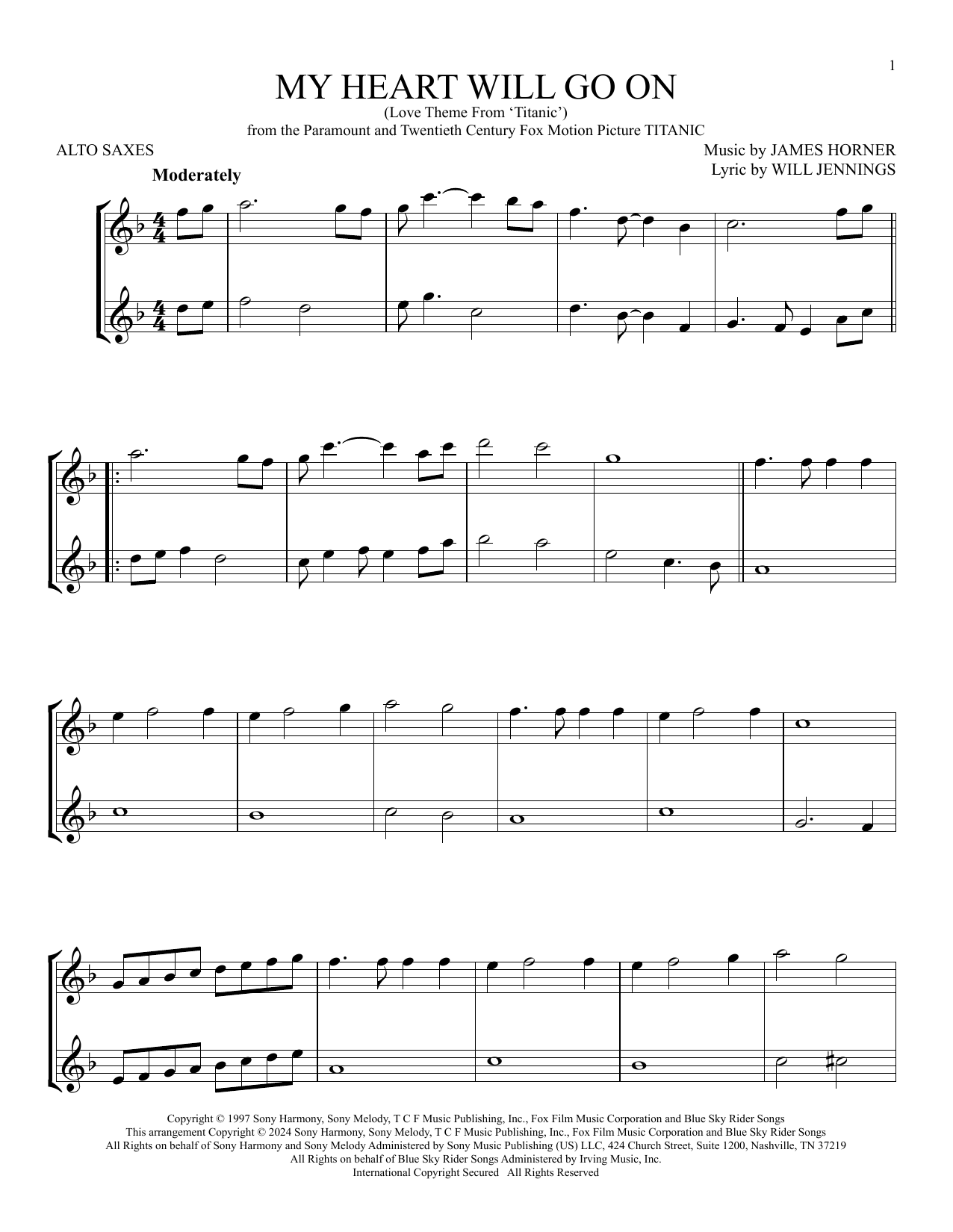 Product gallery: Page 1 of 1 My Heart Will Go On (Love Theme From 'Titanic'), Celine Dion