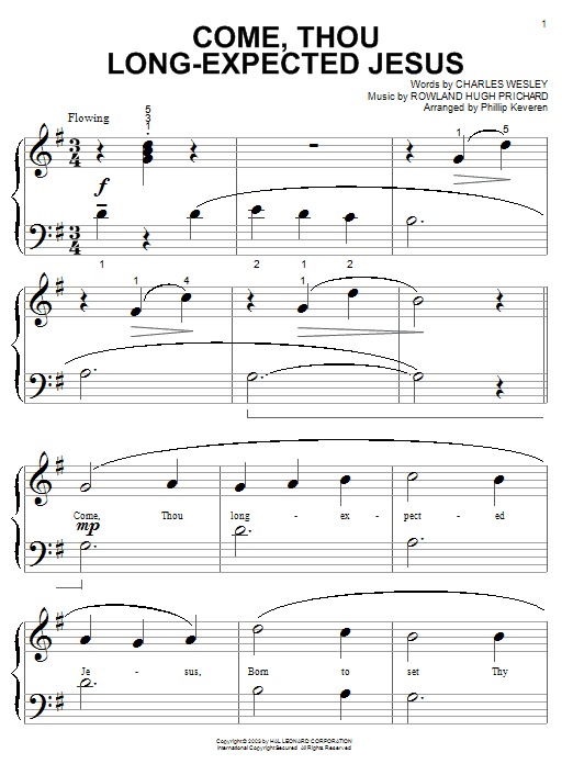 Product picture to: Come, Thou Long-Expected Jesus (arr. Phillip Keveren)