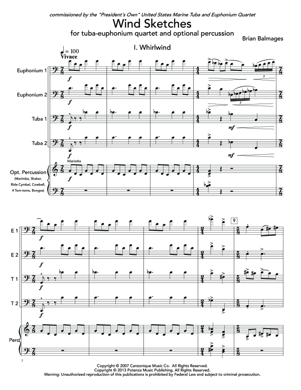 Product gallery: Page 1 of 11 Wind Sketches, , (Tuba Quartet EETT Percussion)
