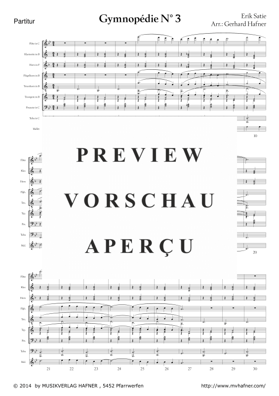 Product gallery: Page 5 of 11 Gymnopedie No. 3, , (large wind orchestra)