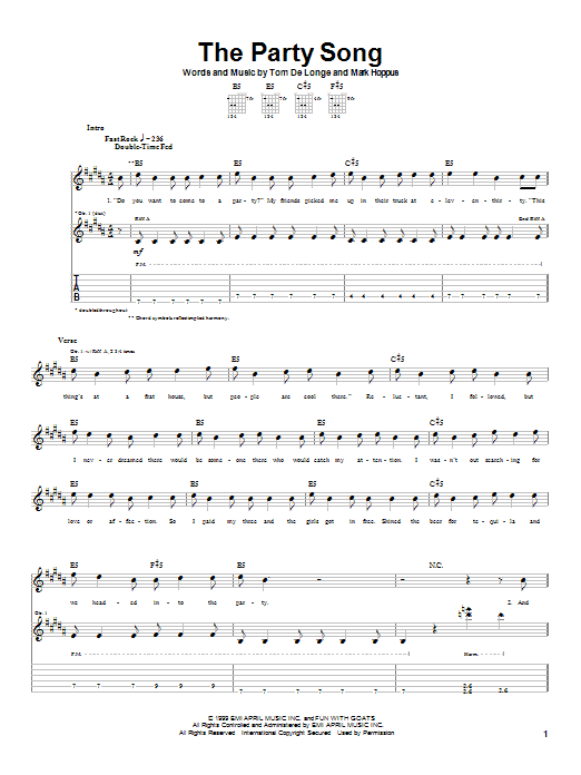 Product gallery: Page 1 of 1 The Party Song, Blink-182