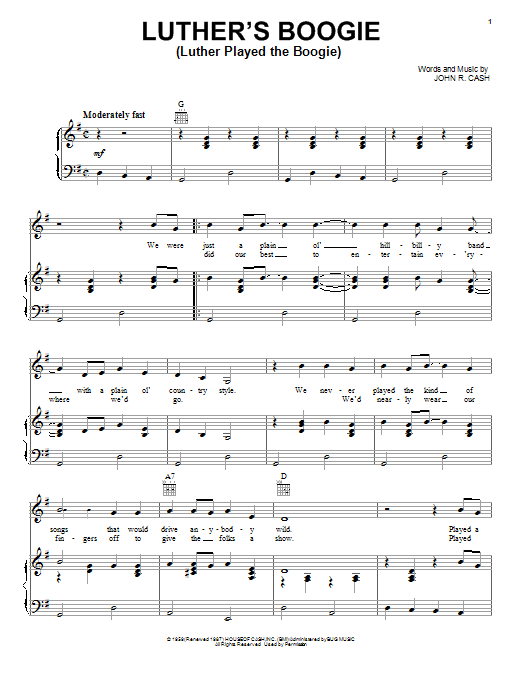 Produktgalerie: Seite 1 von 1 Luther's Boogie (Luther Played The Boogie), Johnny Cash, Gesang, Gitarre, Klavier