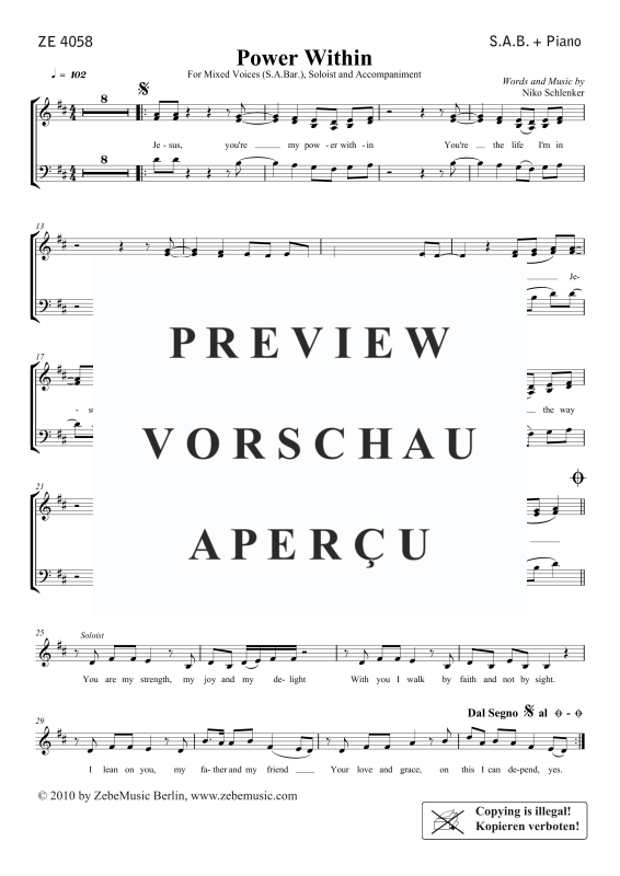gallery: Power Within, , Gemischter Chor SAB, Solo und Klavier