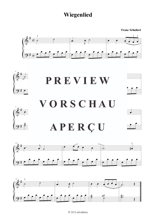 Product picture to: Wiegenlied Franz Schubert (bearb.)