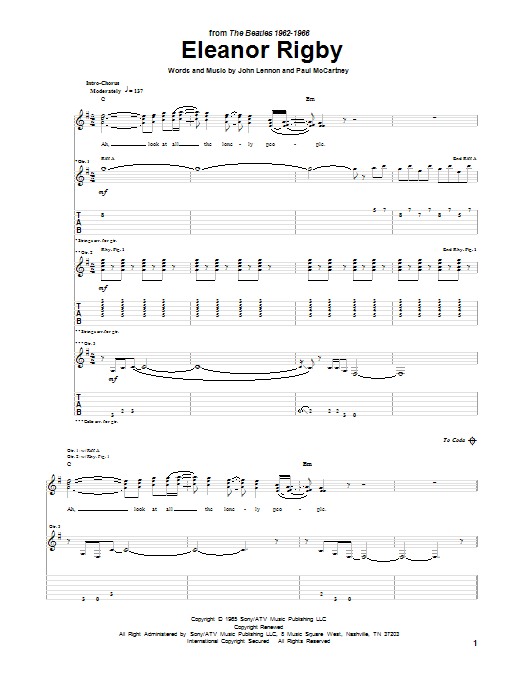 Product gallery: Page 1 of 1 Eleanor Rigby, The Beatles