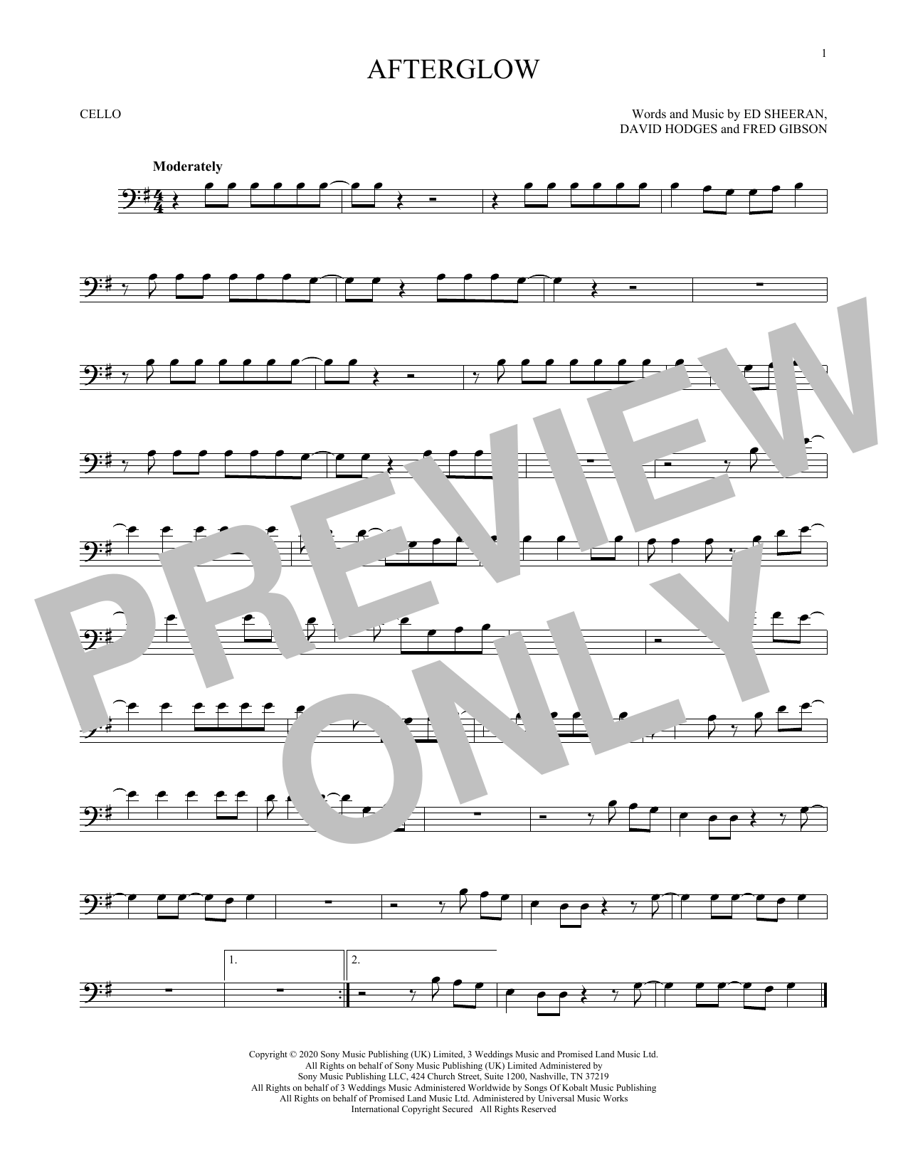 Produktgalerie: Seite 1 von 1 Afterglow, Ed Sheeran, Violoncello