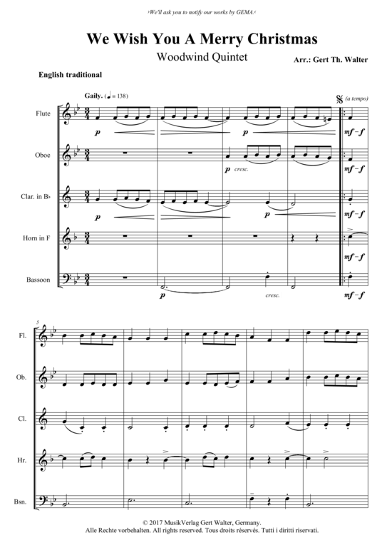 Produktbild zu: We Wish You A Merry Christmas Traditional