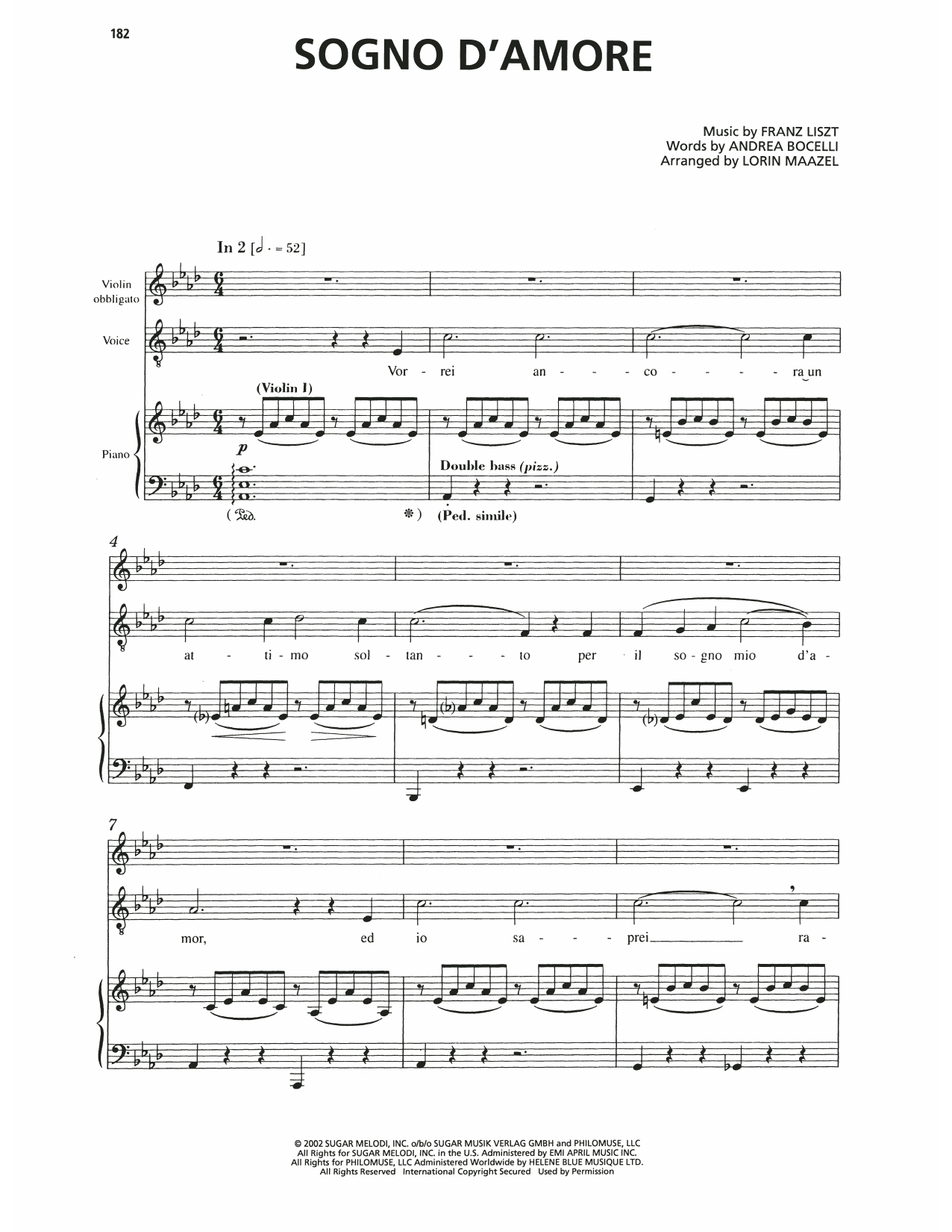 Produktgalerie: Seite 1 von 1 Sogno D'Amore, Andrea Bocelli, Gesang, Gitarre, Klavier