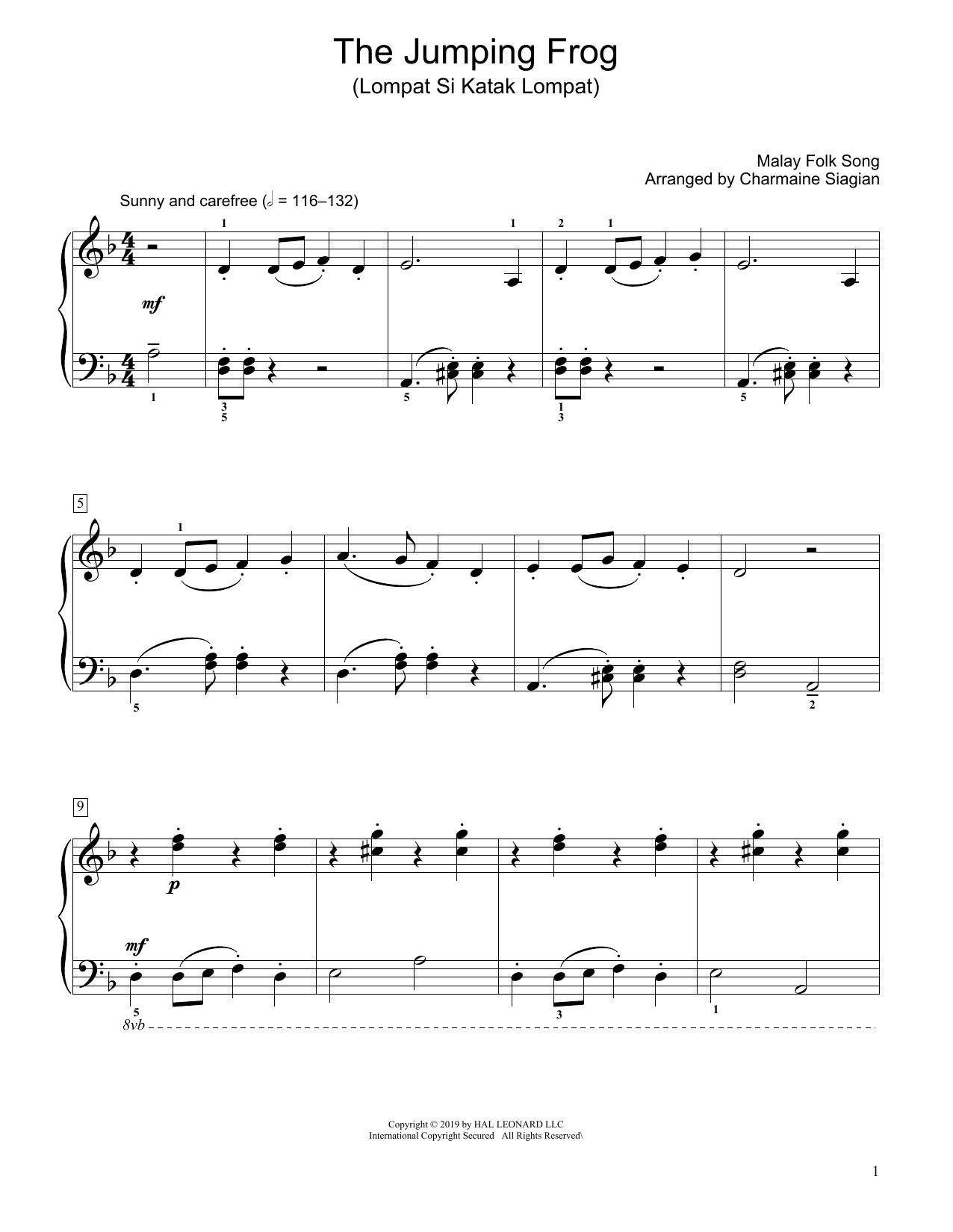 Product picture to: The Jumping Frog (Lompat Si Katak Lompat) (arr. Charmaine Siagian)