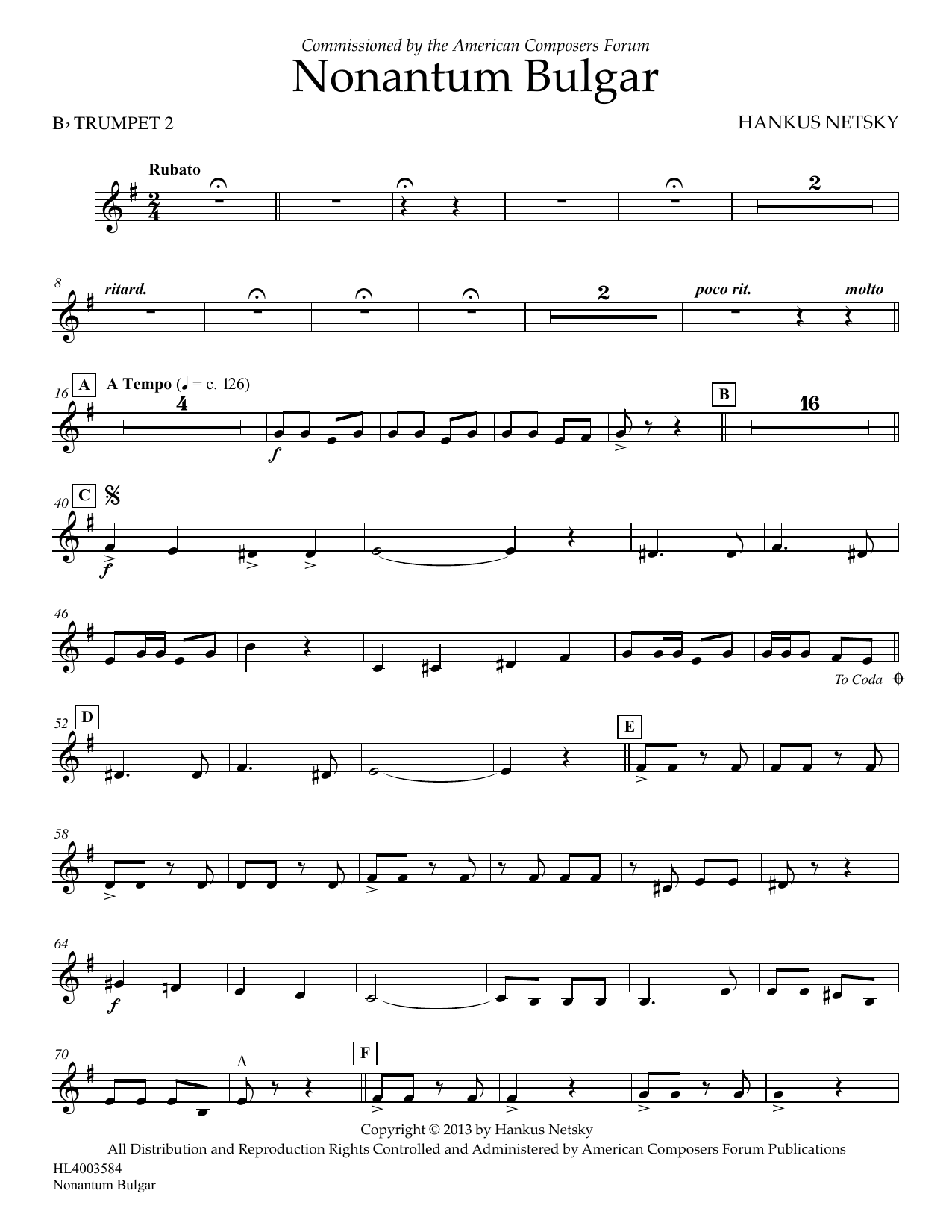Product picture to: Nonantum Bulgar - Bb Trumpet 2