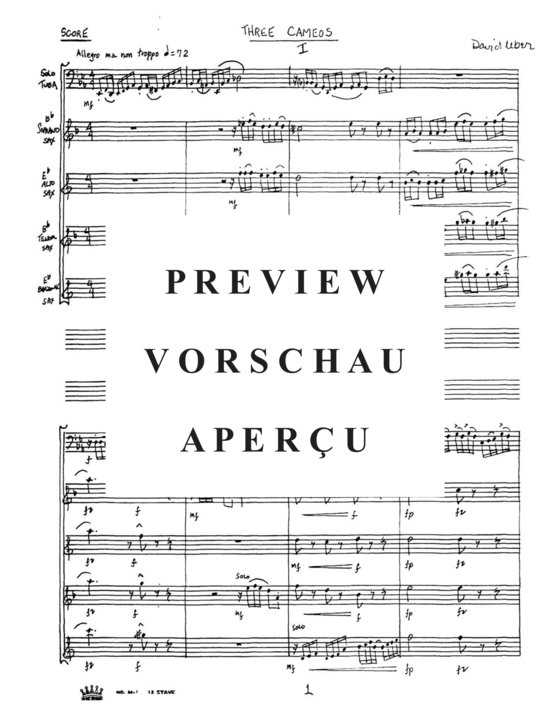 Produktgalerie: Seite 5 von 21 Three Cameos , , (Saxophon Quartett + Tuba Solo)