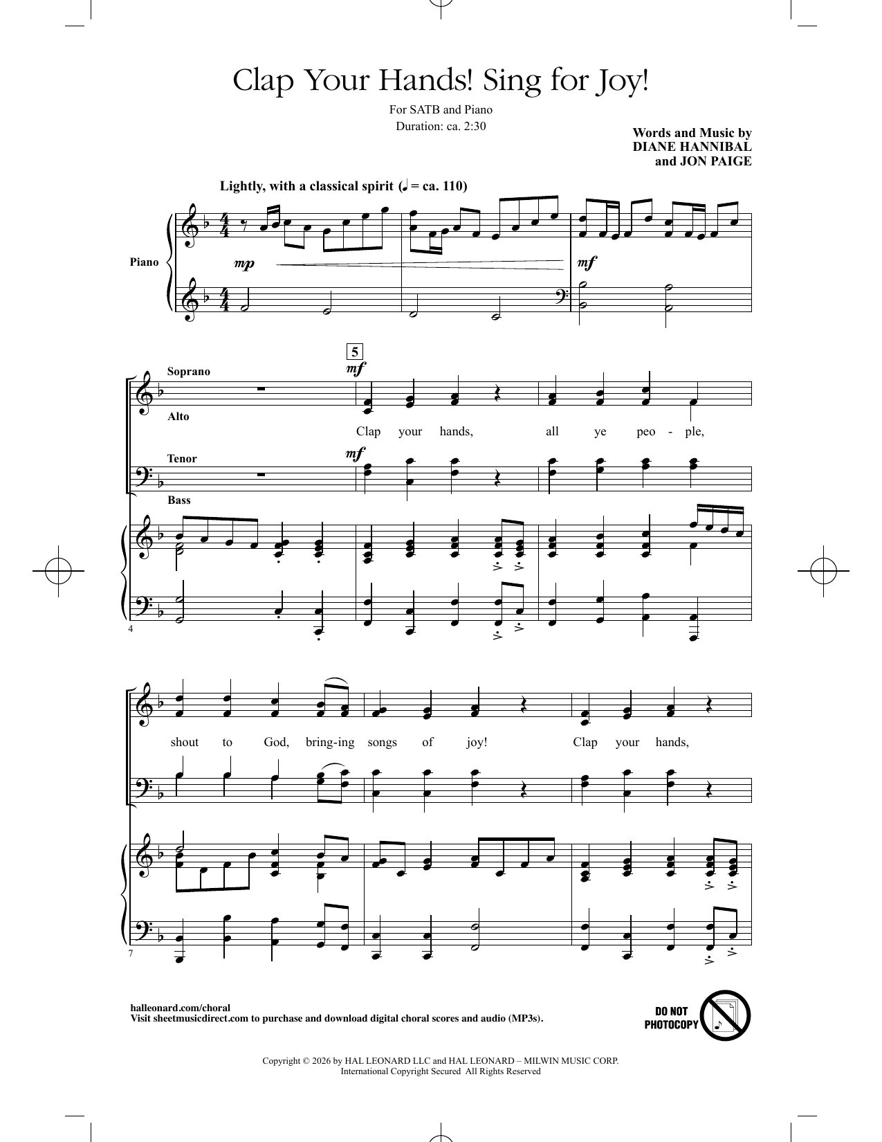 Product picture to: Clap Your Hands! Sing for Joy!